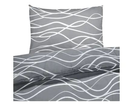 Bettwäsche Satin Wellen grau 50x70 Kissenbezug