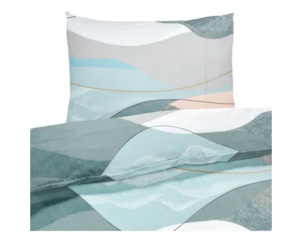 Bettwäsche Satin Wellen mint 200x210 2x65x65 Bettanzug Fra