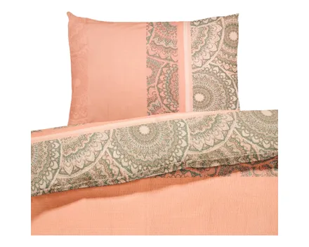 Bettwäsche Seersucker orientalische Muster orange 50x70 Kissenbezug