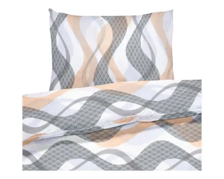Bettwäsche Seersucker Wellen beige 200x210 2x65x65 Bettanzug Fra