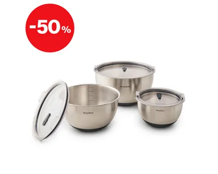 Betty Bossi Edelstahlschüssel mit Deckel 3er-Set