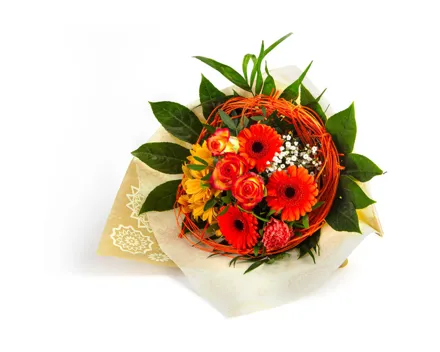 Biedermeier Blumenstrauss orange