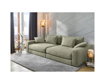 Bigsofa Milano Stoff Grün/Salbei meliert 290 cm