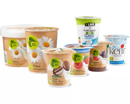 Bio Joghurts und Migros Bio V-Love Vegurts