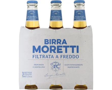 Birra Moretti Filtrata a Freddo 3 x 33 cl