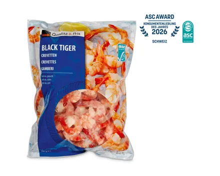 Black Tiger Crevetten ASC Tail-on gekocht
