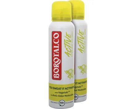 Borotalco Active Deo Spray 2 x 150 ml