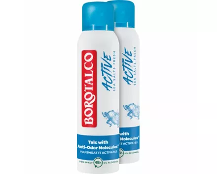 Borotalco Deo Spray Active Sea Salts Fresh 2 x 150 ml