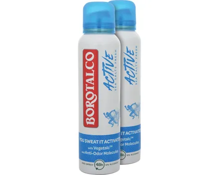 Borotalco Deo Spray Active Sea Salts Fresh 2 x 150 ml