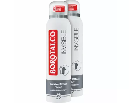 Borotalco Invisible Deo Spray 2 x 150 ml