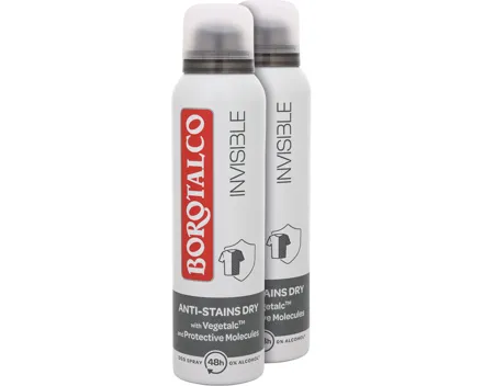 Borotalco Invisible Deo Spray 2 x 150 ml