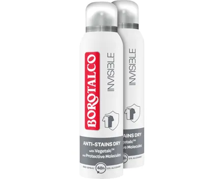 Borotalco Invisible Deo Spray 2 x 150 ml