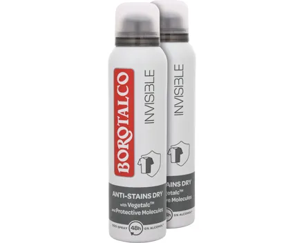 Borotalco Invisible Deo Spray 2 x 150 ml