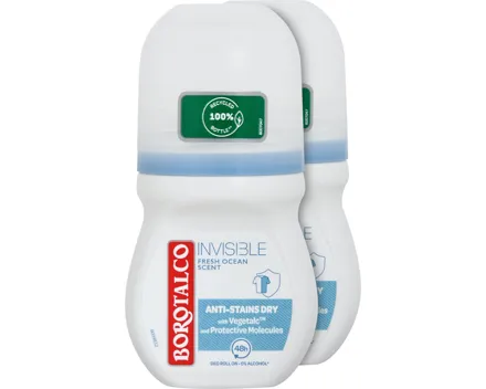 Borotalco Invisible Fresh Deo Roll On 2 x 50 ml