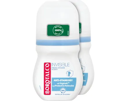 Borotalco Invisible Fresh Deo Roll On 2 x 50 ml