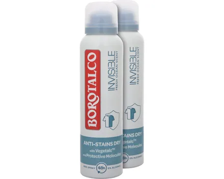 Borotalco Invisible Fresh Deo Spray 2 x 150 ml