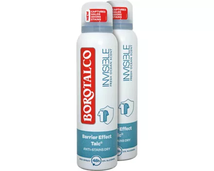 Borotalco Invisible Fresh Deo Spray 2 x 150 ml