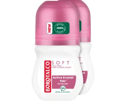 Borotalco Soft with Active Crystal Talc™ Deo Roll-on 2 x 50 ml
