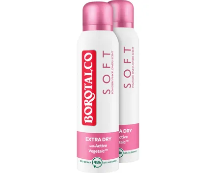 Borotalco Soft with Active Crystal Talc™ Deo Spray 2 x 150 ml