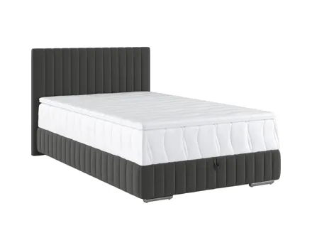 Boxbett Beetle Stoff grau, mit Bettkasten 90 x 200