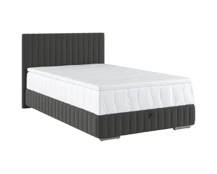 Boxbett Beetle Stoff grau, mit Bettkasten 90 x 200