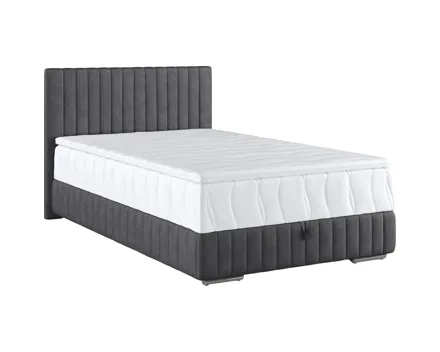 Boxbett Beetle Stoff grau/schwarz 120 x 200 cm, mit Bettkasten