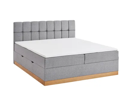 Boxbett Havanna Stoff grau 160 x 200 cm, mit Bettkasten