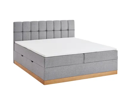 Boxbett Havanna Stoff grau 180 x 200 cm, mit Bettkasten
