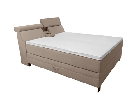 Boxspringbett Arrivo Stoff beige 160 x 200 cm, ohne Topper