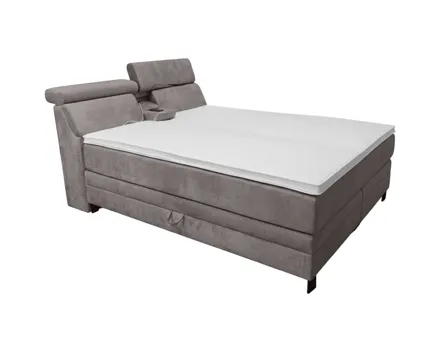 Boxspringbett Arrivo Stoff grau 160 x 200 cm, ohne Topper