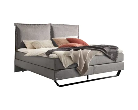Boxspringbett Celina Stoff grau 140 x 200