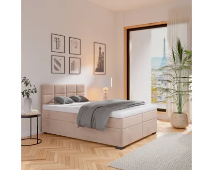 Boxspringbett Coma Cord beige 140 x 96 x 204 cm