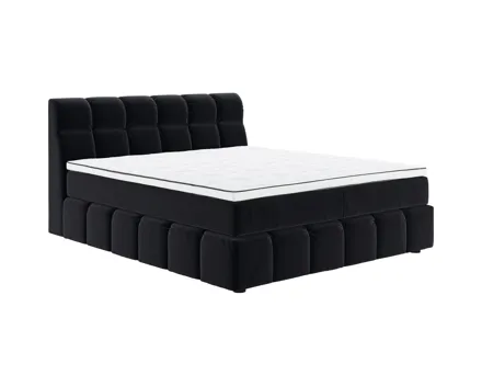 Boxspringbett Downtown Stoff Velvet schwarz 160 x 200
