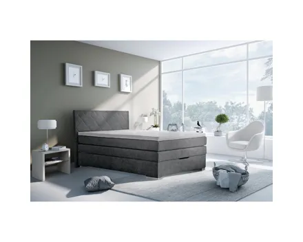 Boxspringbett Julia Stoff anthrazit 120 x 200