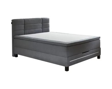 Boxspringbett Lumen Webstoff Polyester grau 140 x 200 cm