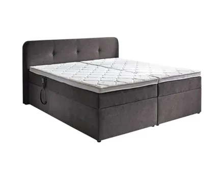 Boxspringbett Martin Stoff dunkelgrau 180 x 200