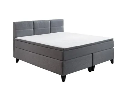 Boxspringbett Samiro Stoff grau