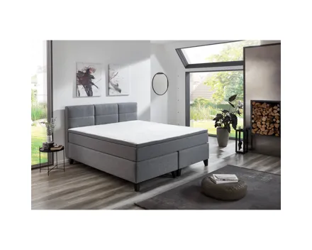 Boxspringbett Samiro Stoff grau