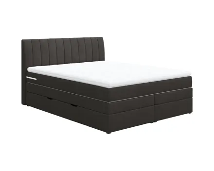 Boxspringbett Shark Stoff schoko 160 x 200 cm, mit Bettkasten
