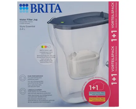 Brita Wasserfilter Style Essential blau + 1x All in one & 1x Maxtra Pro Extra