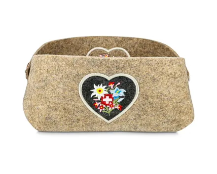 Brotkorb Alpenblumen Filz