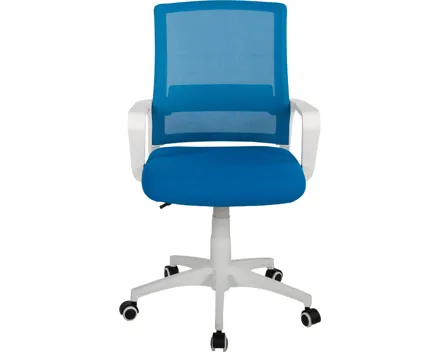Bürostuhl Jonte Mesh blau, Gestell weiss, drehbar