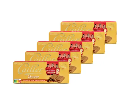 Cailler Dessert Tafelschokolade Milch mit Gianduja Praliné 5x 100g
