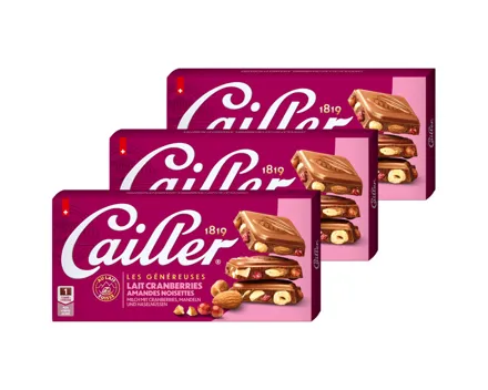 Cailler Milchschokoladentafel mit Cranberries
