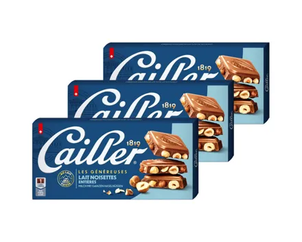 Cailler Milchschokoladentafel mit ganzen Haselnüssen