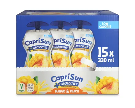 Capri Sun + Electrolyte Mango-Peach 15x33cl