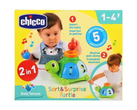 Chicco Nachziehspielzeug Sortier Schildkröte zum Ziehen 1-4 Jahre