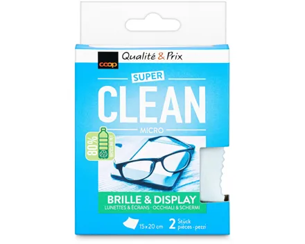 Clean Mikrofaser Brillentuch 2 Stück R-Pet