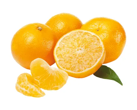 Clementinen mit Blatt
