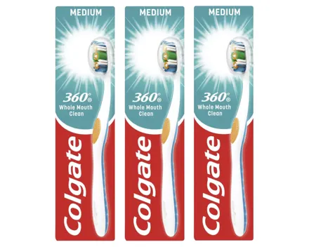 Colgate 360° Whole Mouth Clean Mittel Zahnbürste 3x 1ST